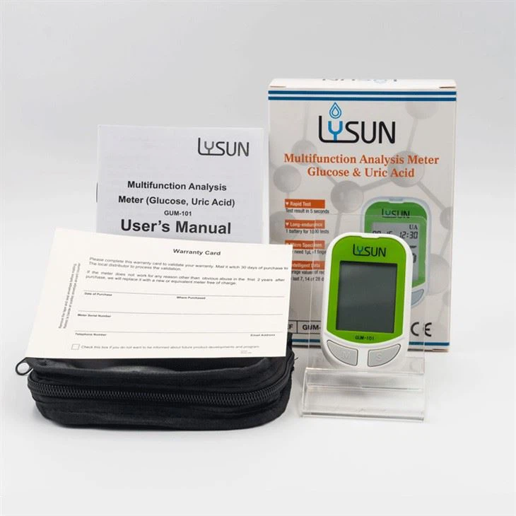 Lysun Uric Acid Monitor & Blood Glucose Meter 2 in 1 Diabetic Portable Family Doctor Blood Sugar Test Machine