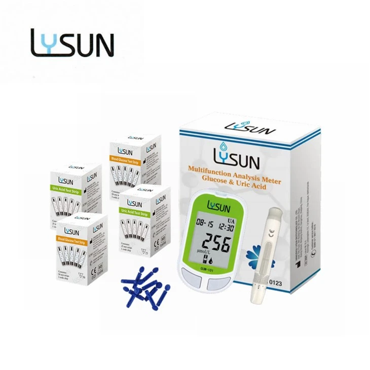 Lysun Kan Glyukoza Metr Uric Acid Test Kit, Diabetes Gout Blood Glucose Uric Meter With Test Strips